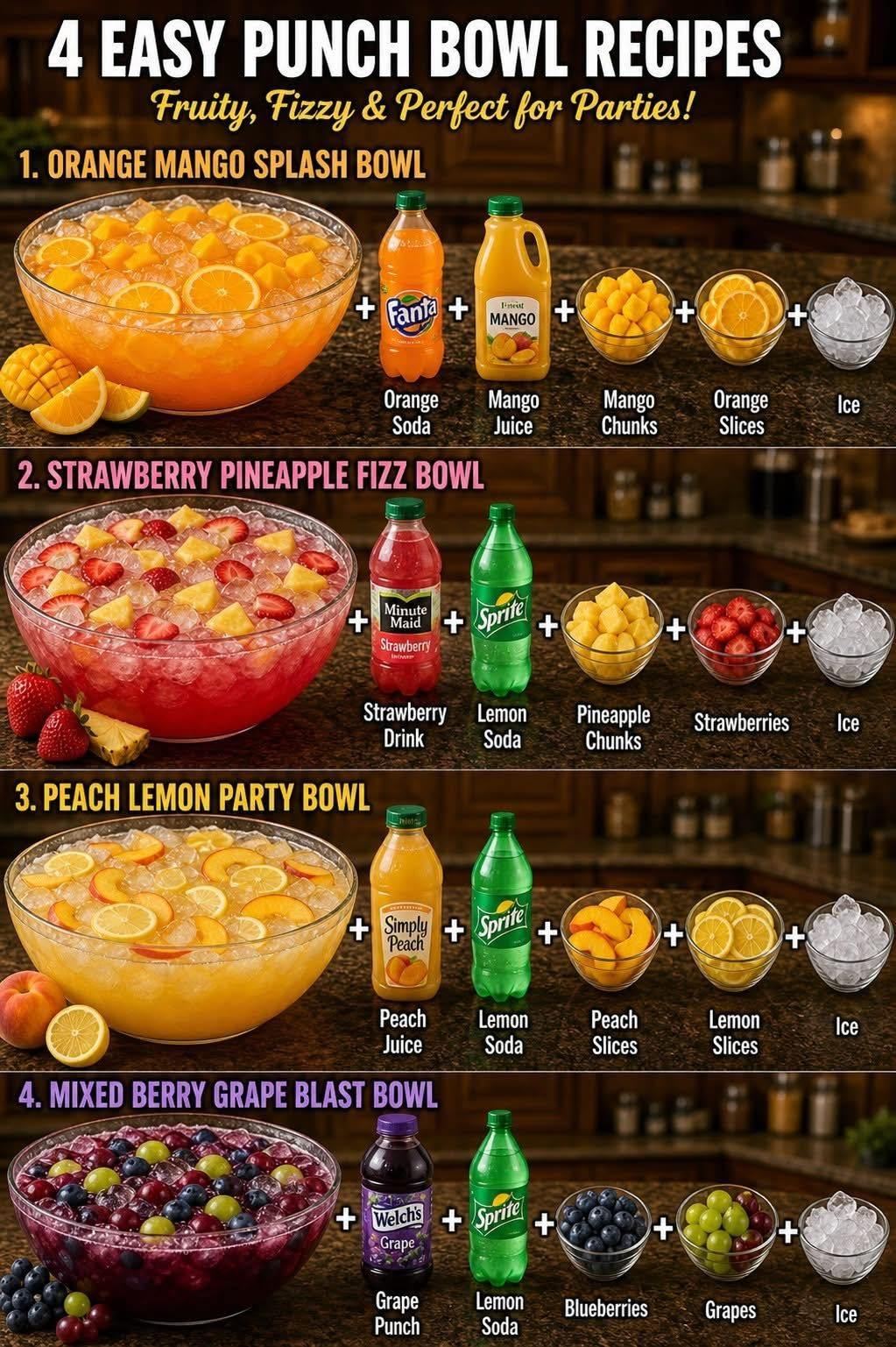 Punch Bowl Recipes 4 Ways