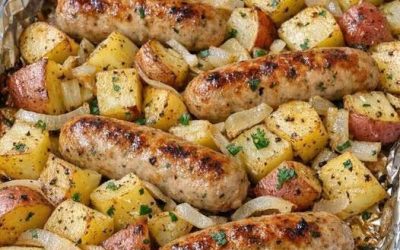 Italian Chicken Sausages and Potatoes on a Sheet Pan