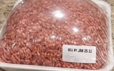 I just bought this pack of ground beef from the store yesterday and put it in the fridge. I went to cook dinner and noticed the plastic film is puffed up like a balloon, but the date is still good.
