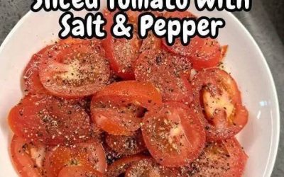 Sliced Tomato with Salt and Pepper